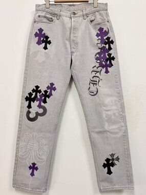 Chrome Hearts White printing Jeans